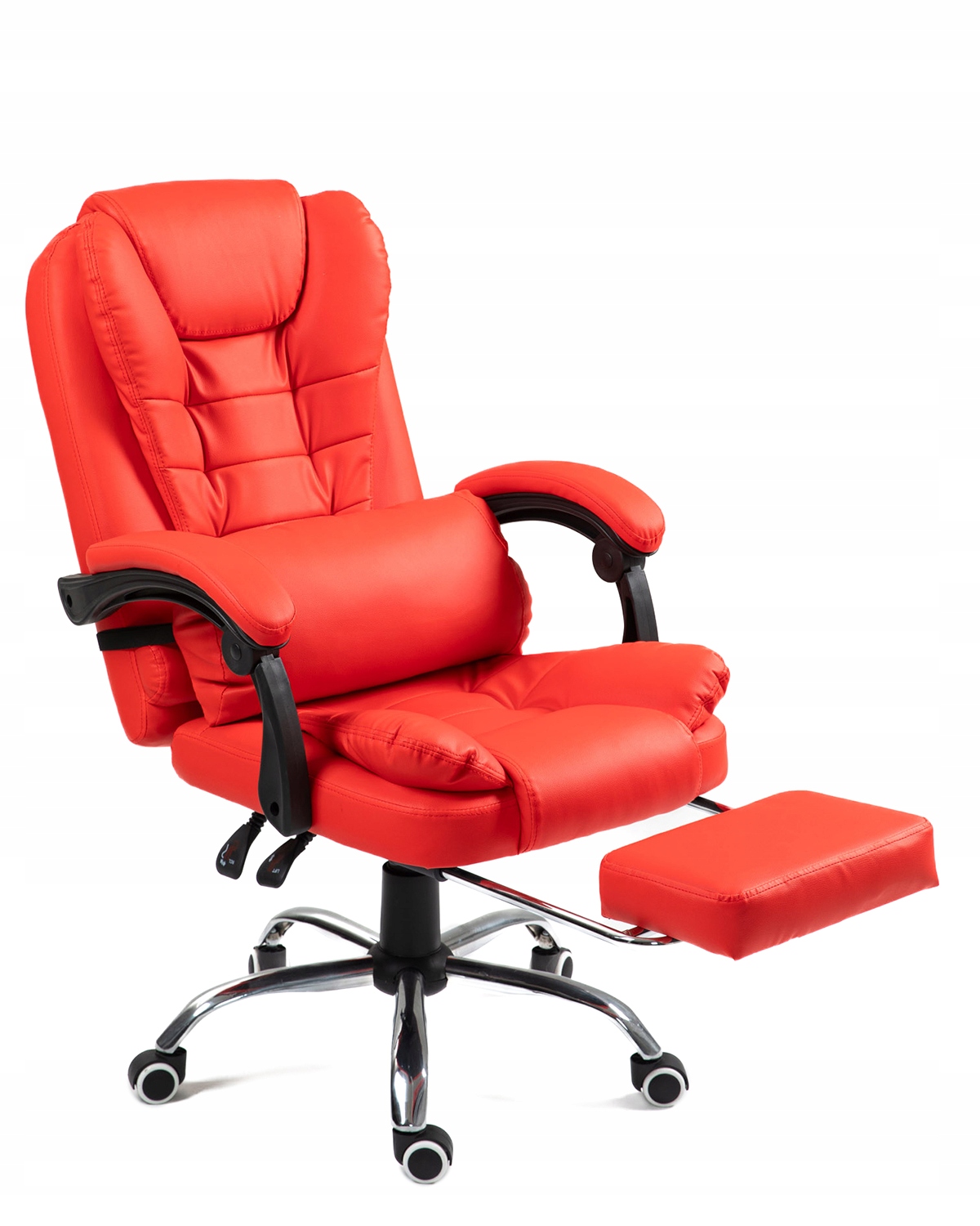Otočná kancelárska stolička s podnožkou a vankúšom pod bedrá Červená Giosedio