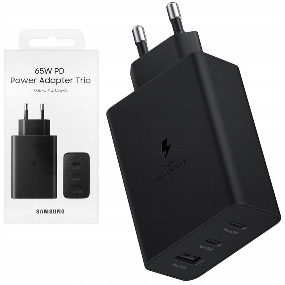 Originální rychlá nabíječka Samsung Trio 65W pro Galaxy S24/S25 Ultra