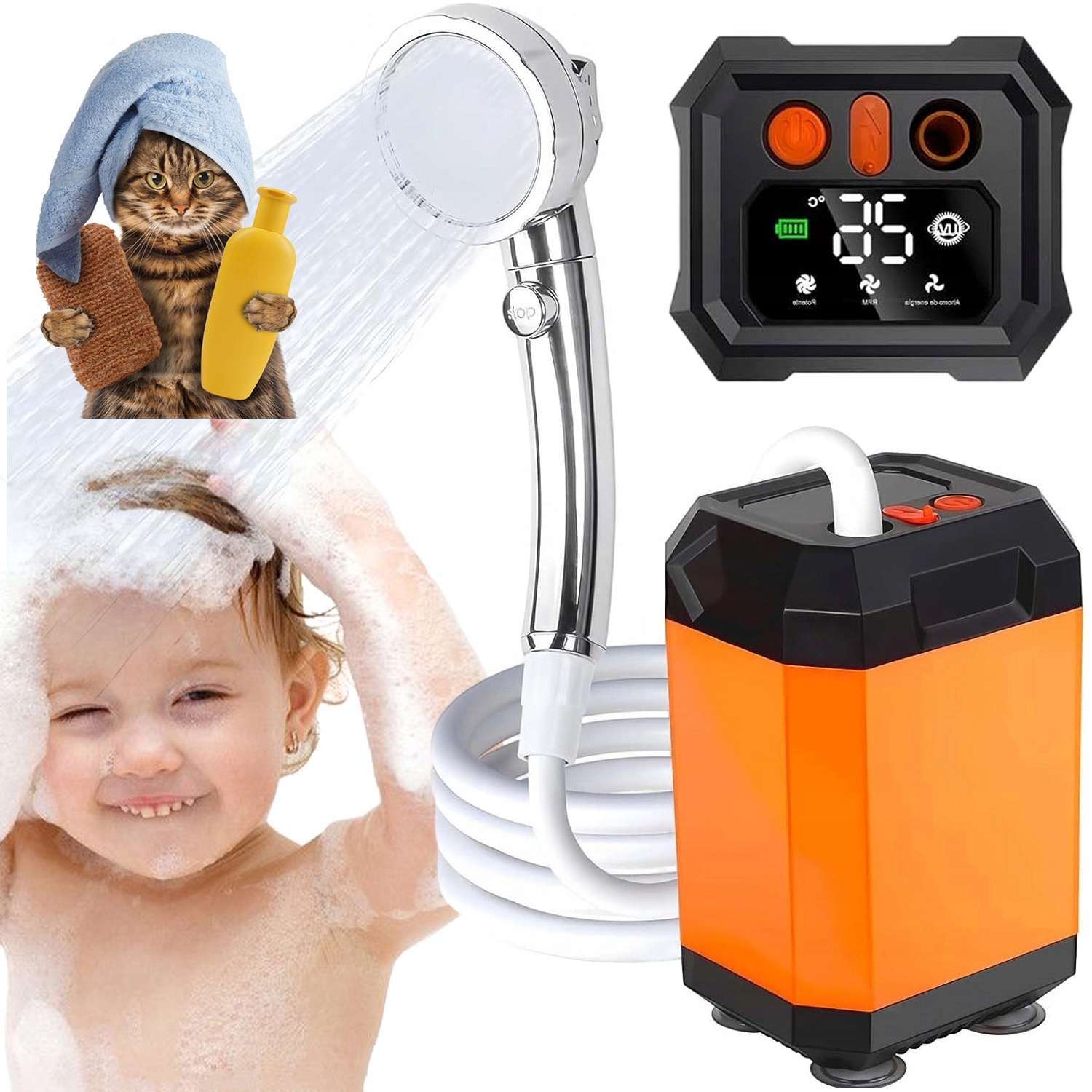 Kempingová Turistická Sprcha Pod Stan S Přenosnou Polní Sprchou 5400 Mah