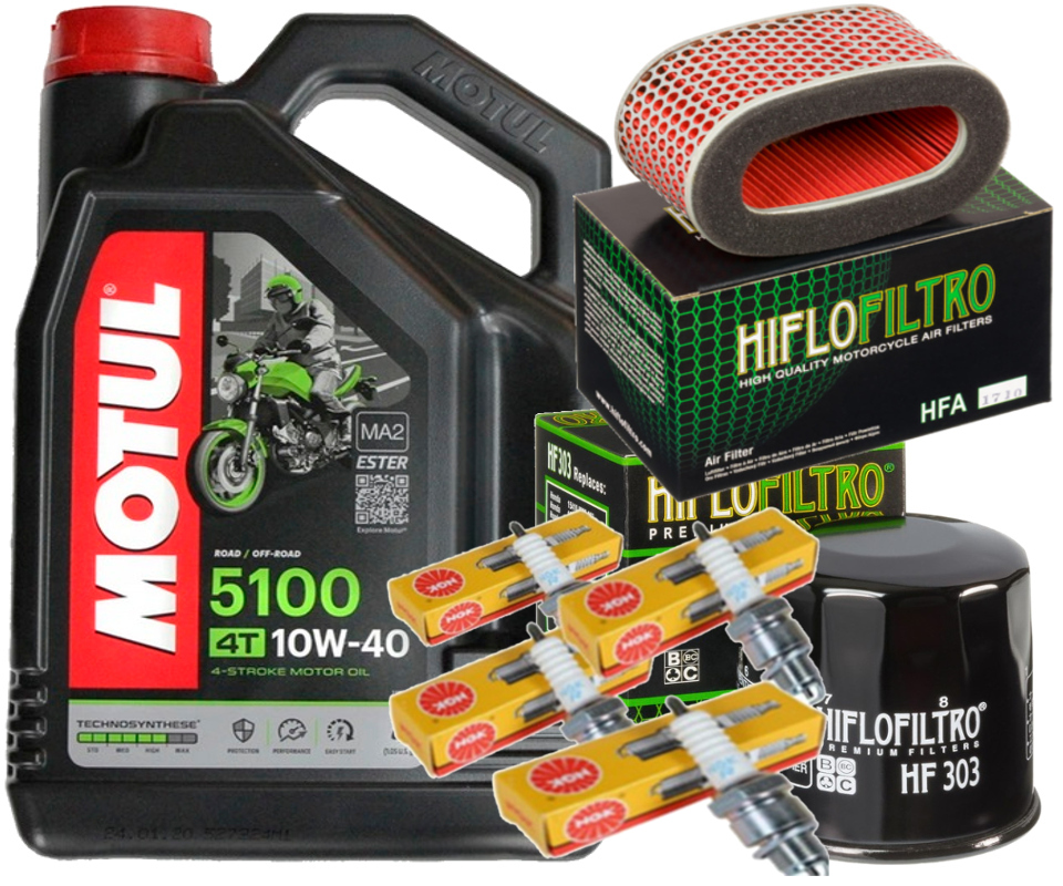 Zestaw Olej Motul 5100 10W40 4L HF303 HFA1710 Honda VT750 Shadow 99-06