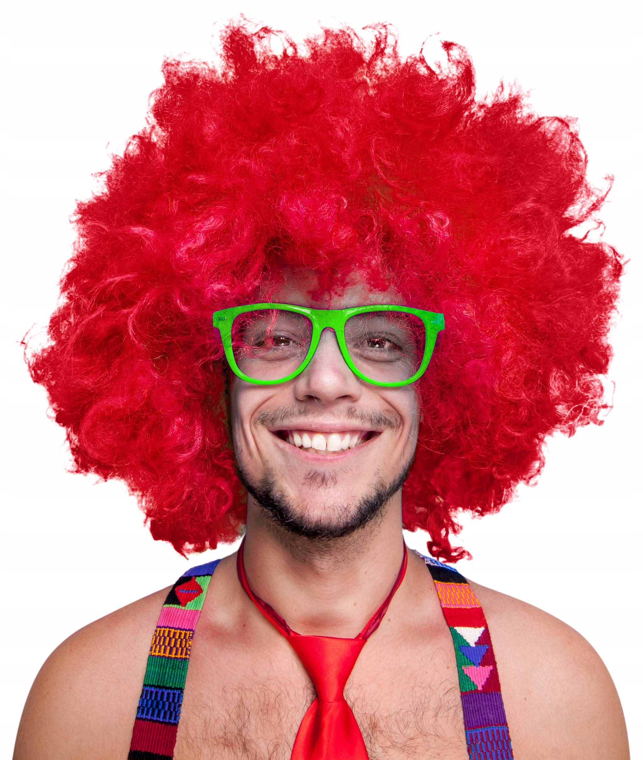 Balinco Paruka Afro XXL Červená Velké Loki 280g Karneval Party Unisex