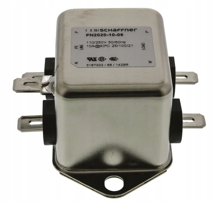 Filtr szumów Schaffner FN 2020-12-06, 250 V/AC, 250 V/DC, 12 A, 0.7 mH