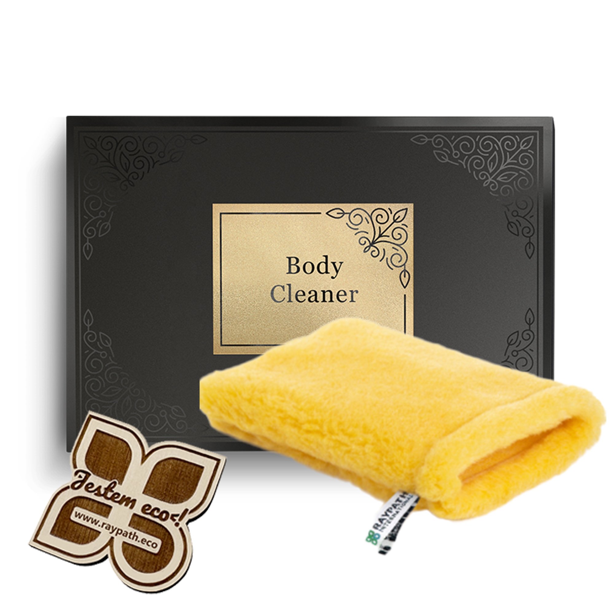 Raypath Žlutá Rukavice Pro Peeling A Masáž Pokožky Těla, Tělový Čistič