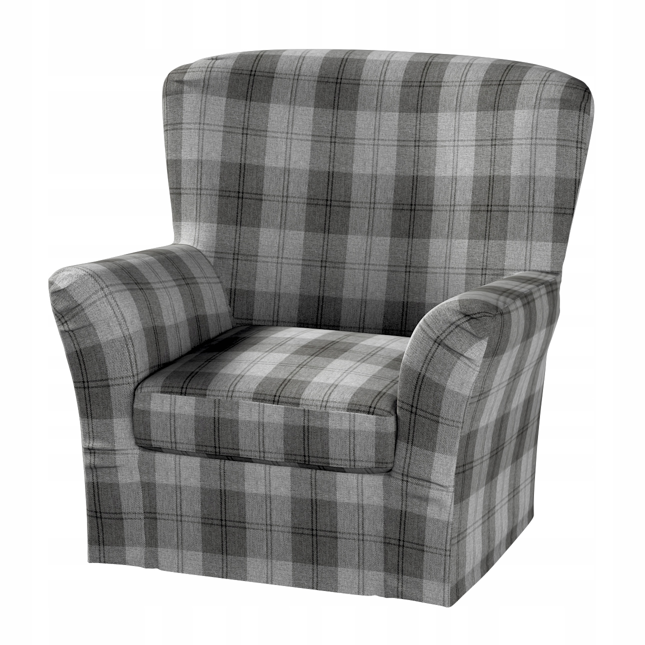Dekoria Potah na křeslo Tomelilla vysoký s záložkami Ikea šedý