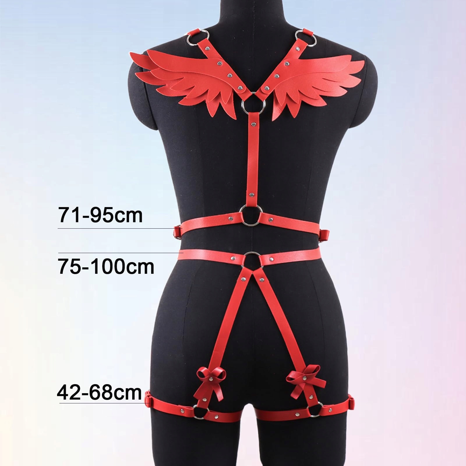 LIMMION Skórzany Harness Lingerie BDSM Fetysz Erotyka Dla Kobiet Czerwony — miniatura 4