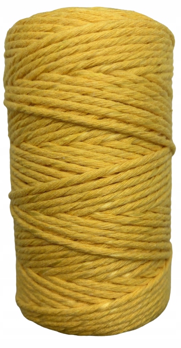 Sznurek bawełniany do makramy żółty 60m 2mm