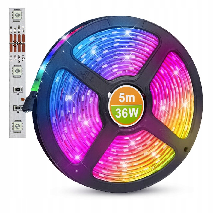 

Taśma Led Rgb 30 SMD5050 12V 5m IP20 30041