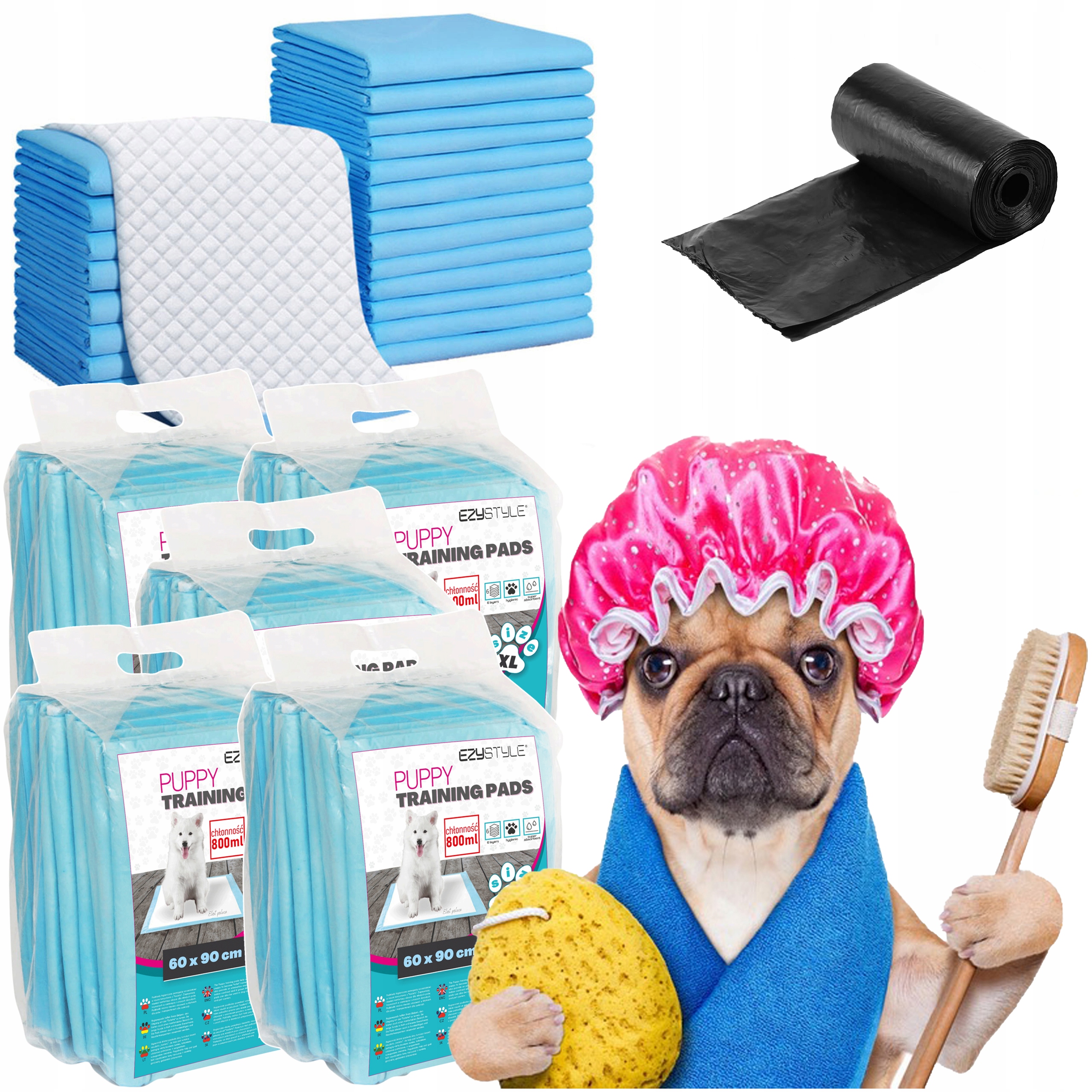 Podkłady Higieniczne Maty Chłonne Dla Psa Mata 60X90 Duze 100SZT Worki