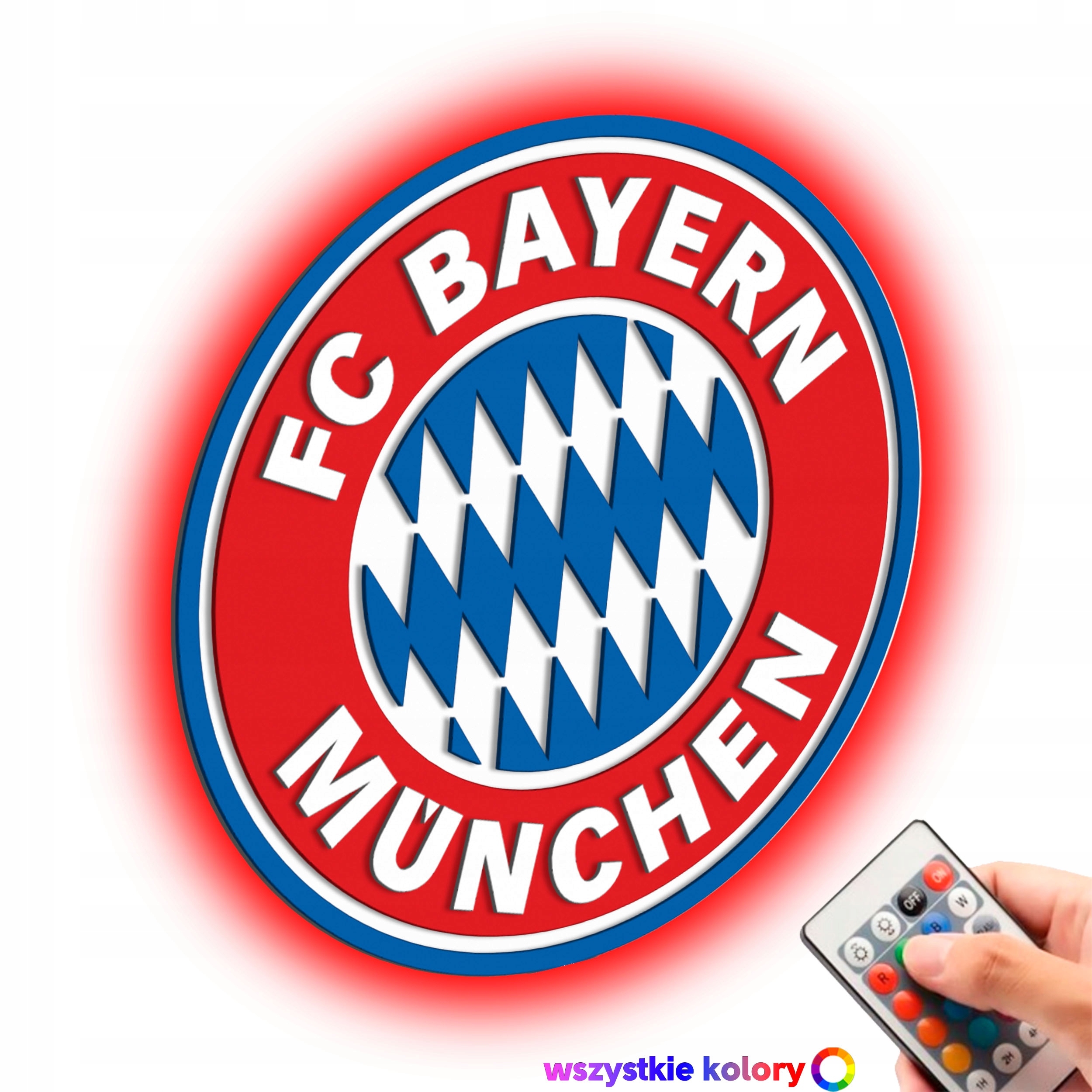 Drevený obraz 3D Football Fc Bayern Nástenná Dekorácia Nočná Lampa Led