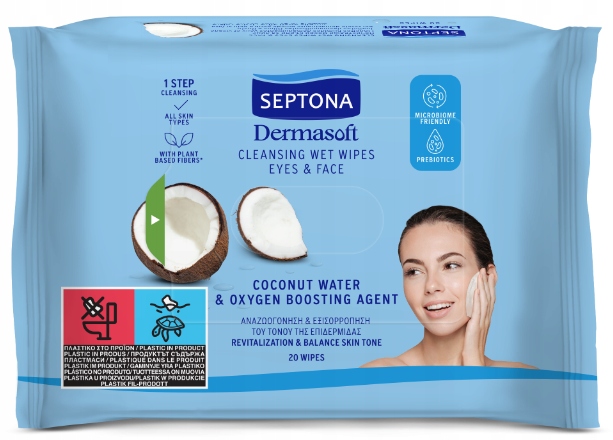 

Septona Dermasoft chusteczki z wodą kokosową 20szt