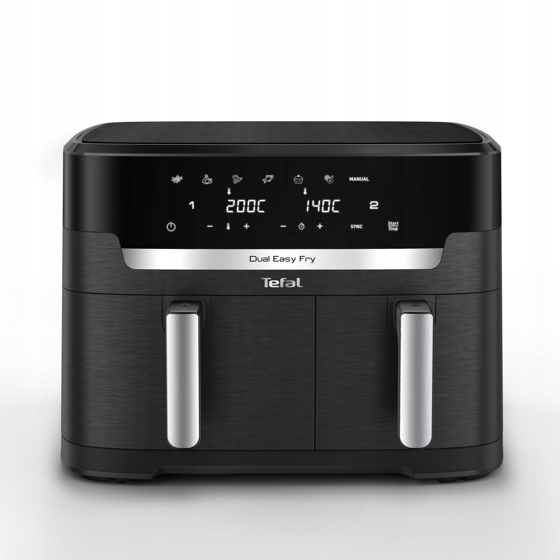Frytkownica beztłuszczowa, Tefal Dual Easy EY9428E, dwukomorowa, duża, 11l, Air Fryer