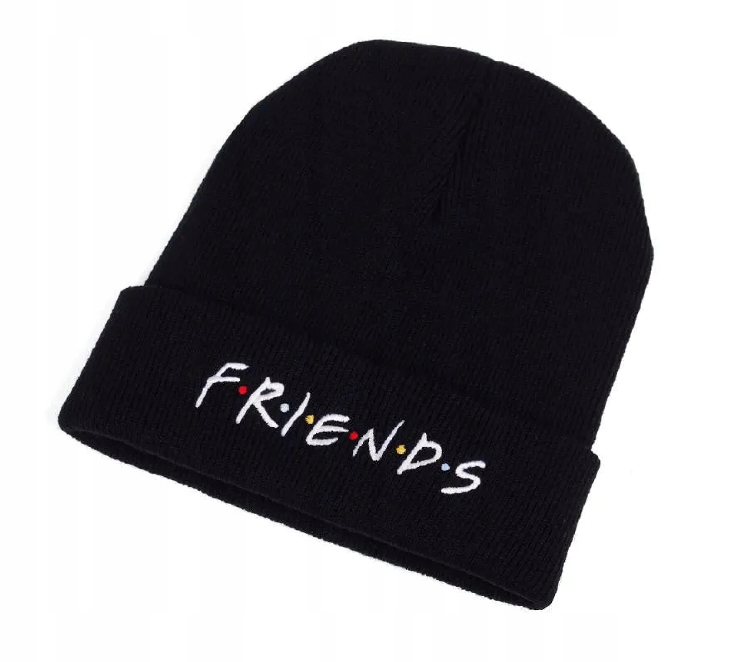 Čepice beanie Friends seriál černá Y2K teplá příjemná jako dárek