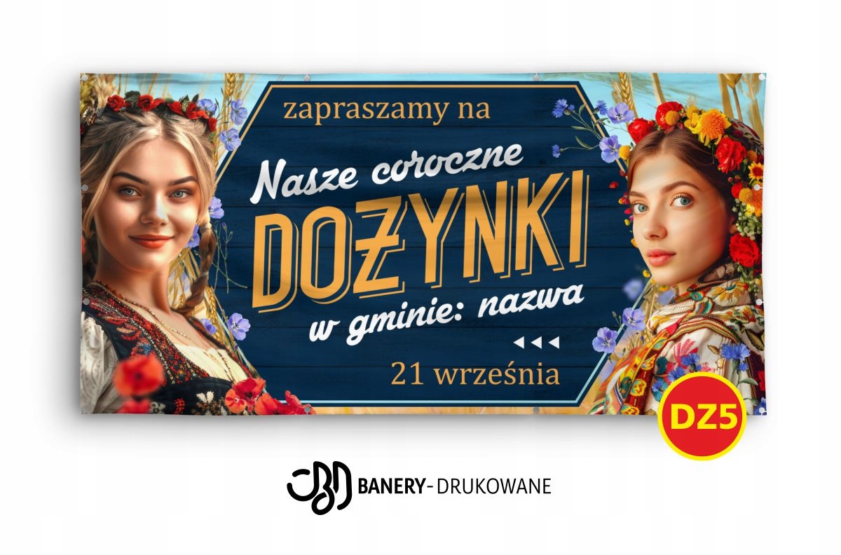 Baner Reklamowy Wzory 2x1m - Dożynki Gminne Powiatowe- Projekt Gratis Marka B&B