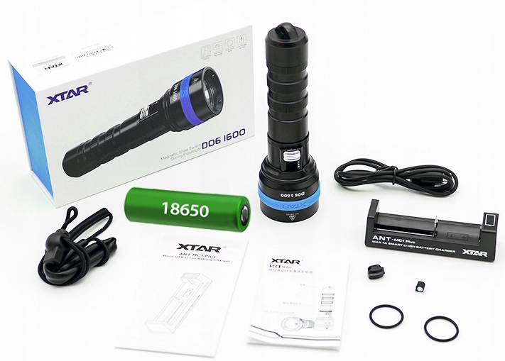 Latarka ręczna Xtar D06 1600lm Led Set Usb MC1 Ant