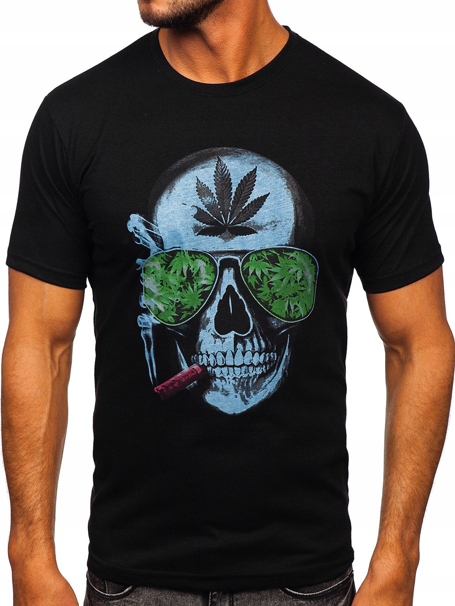 

T-shirt Męski Z Nadrukiem Czarny 14501 Denley_l
