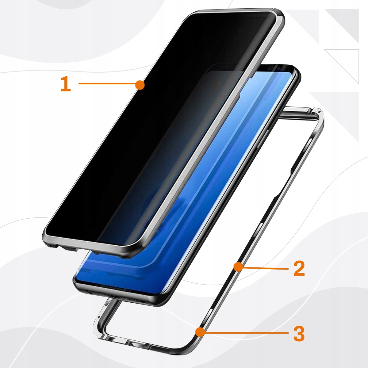 MAGNETYCZNE Etui do iPhone 15 DUAL SZKŁO PRYWATYZUJĄCE CHRONIĄCE PRYWATNOŚĆ Kod producenta magnetic wytrzymałe pancerne 360 prywatne