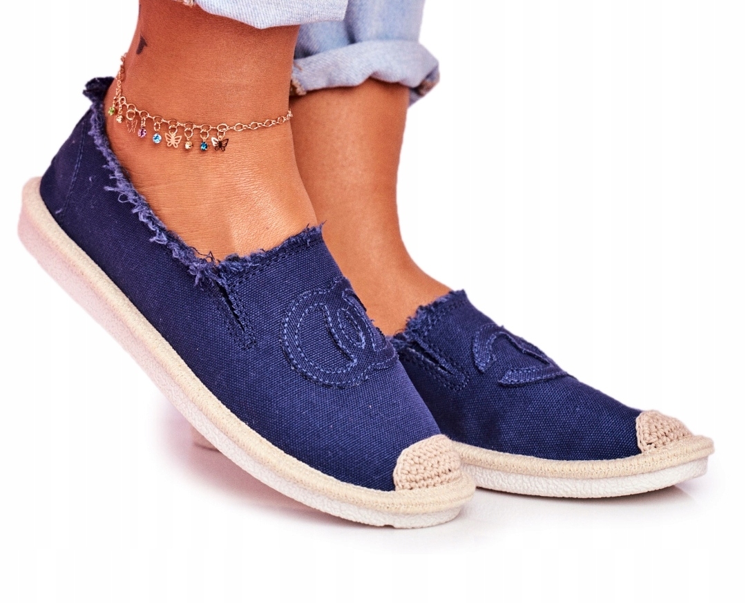 GRANATOWE ESPADRYLE DAMSKIE CHANELKI 38