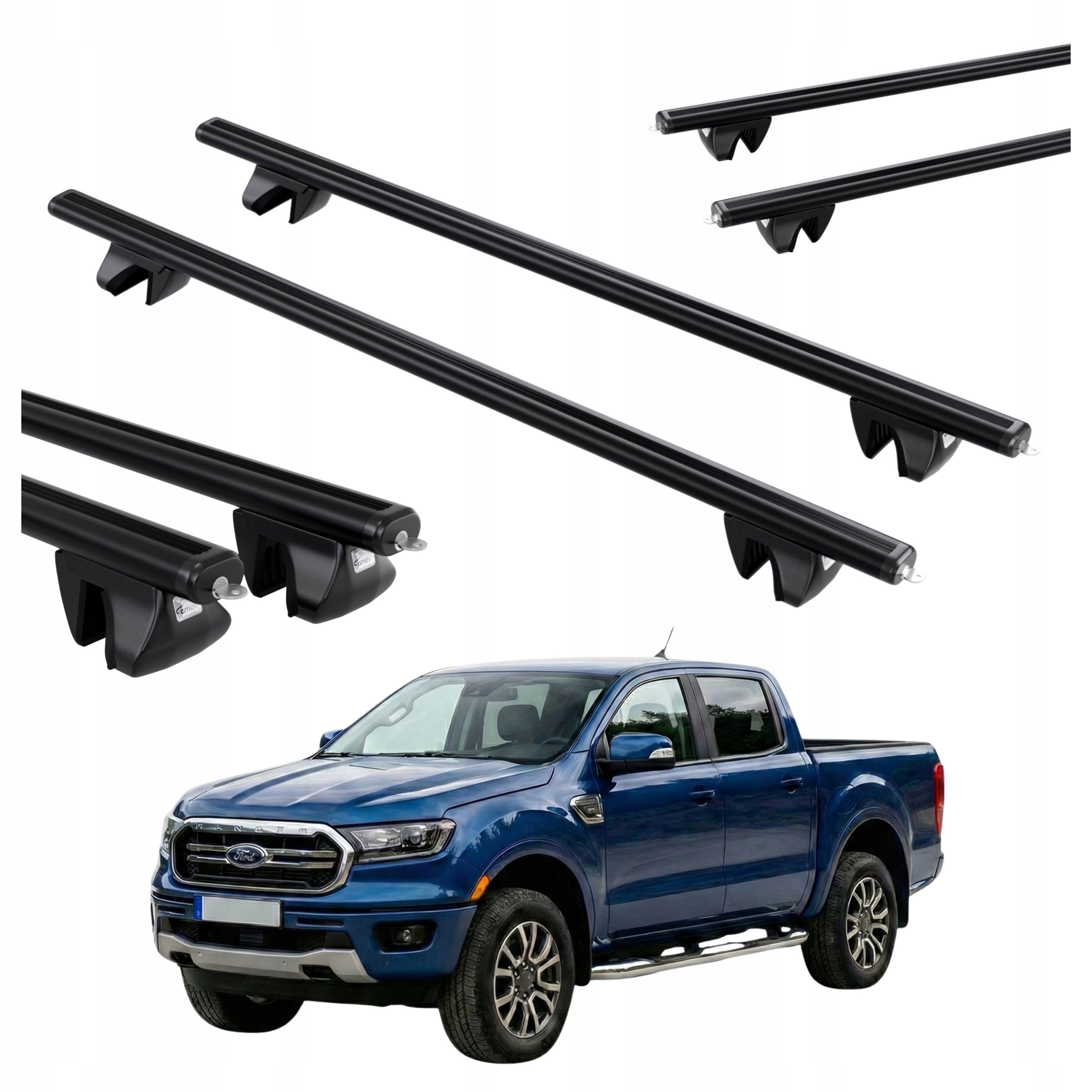 Základní nosič pro Ford Ranger od roku 2022 pro klasické hliníkové relingy, černý