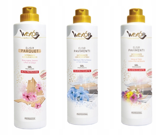 Sada Wexor Tekutiny na podlahy Fiori d`Acqua Brasile Rosa parkety 3 x 750 ml