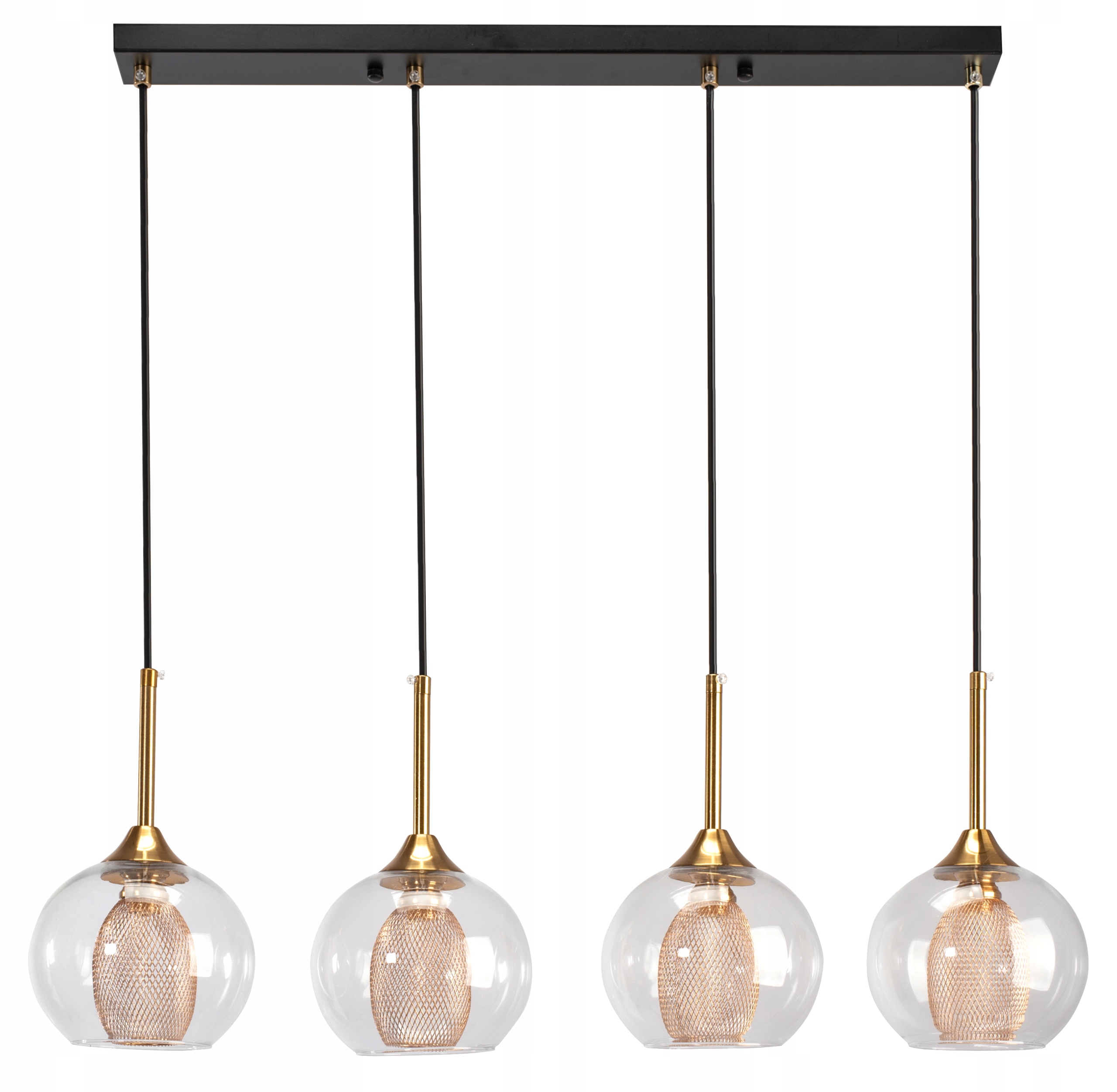 

Lampa Sufitowa Wisząca Szklane Kule Gold Loft