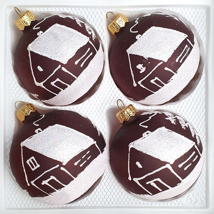 

Bombki 8cm/4szt dekor szklane choinkowe ozdoby