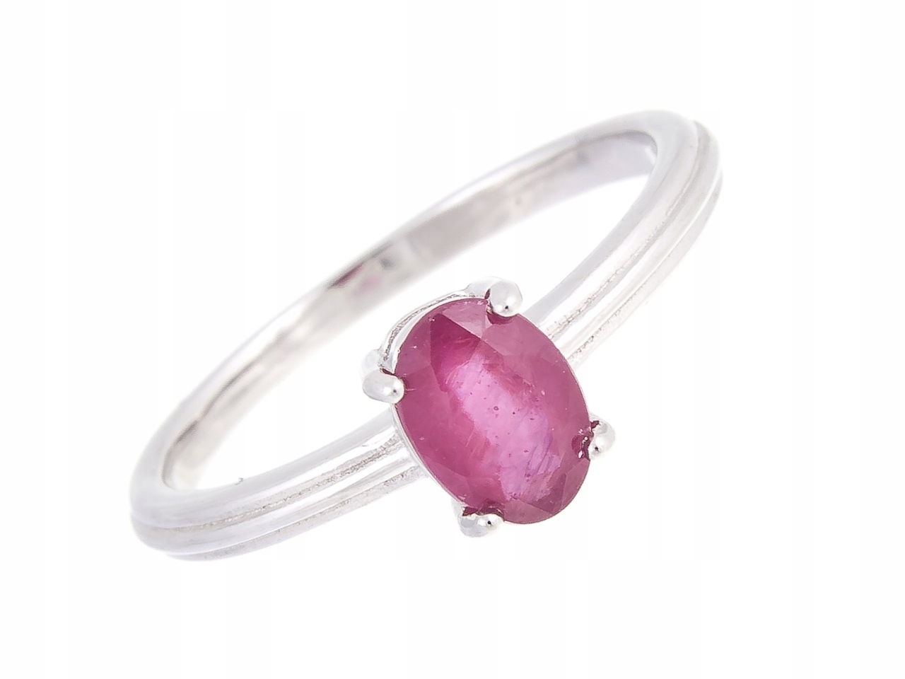 Stříbrný Prstýnek Vel Rubín Přírodní