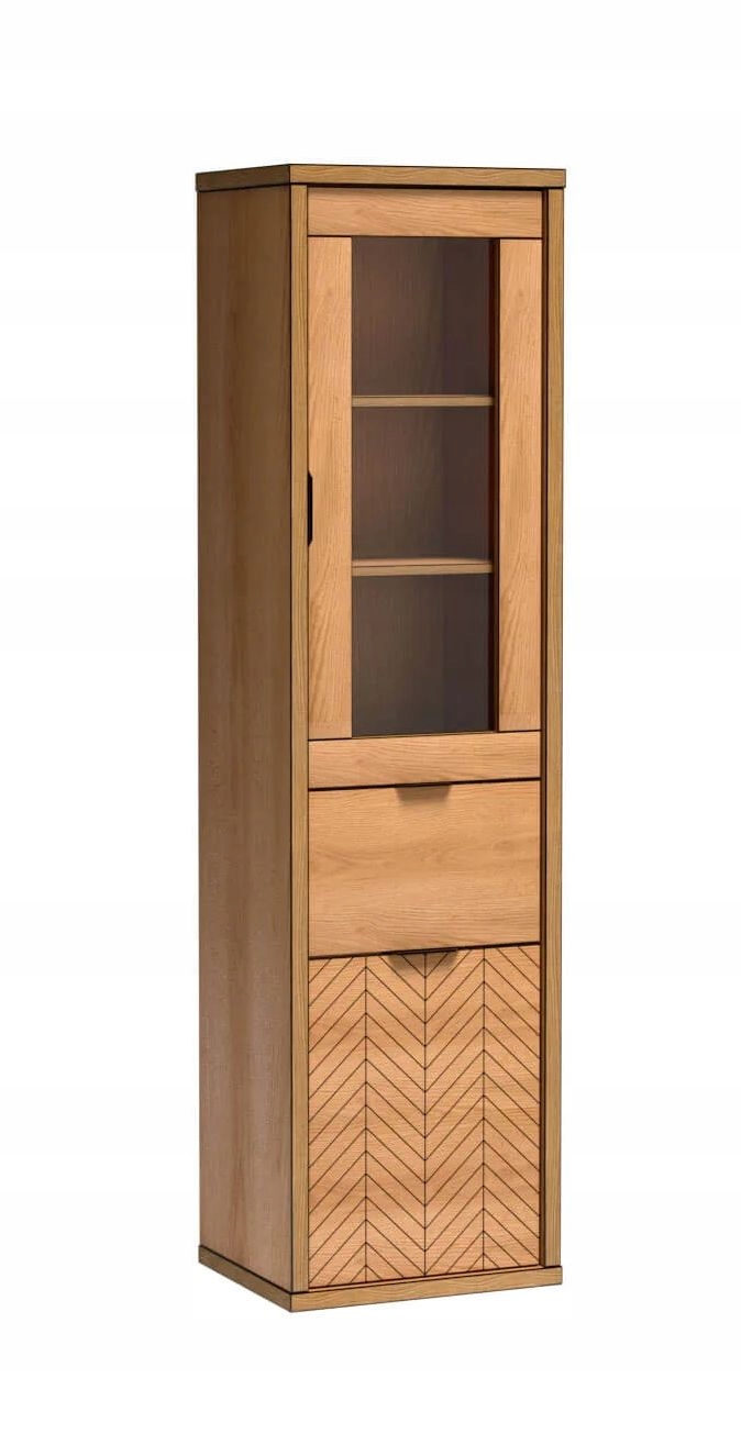 FONTI-2 regał zamykany z szufladą słupek KARMEL