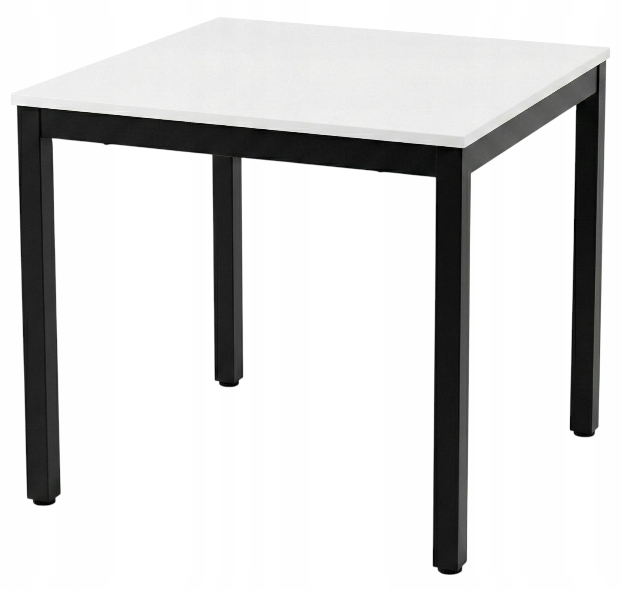Stół Kuchenny Loft 70x70cm Prostokątny Blat Biały Nogi Czarne Industrialny
