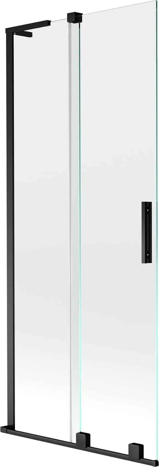 Mexen Velar L 2-dílná posuvná zástěna 80x150 cm, čiré sklo, černý rám