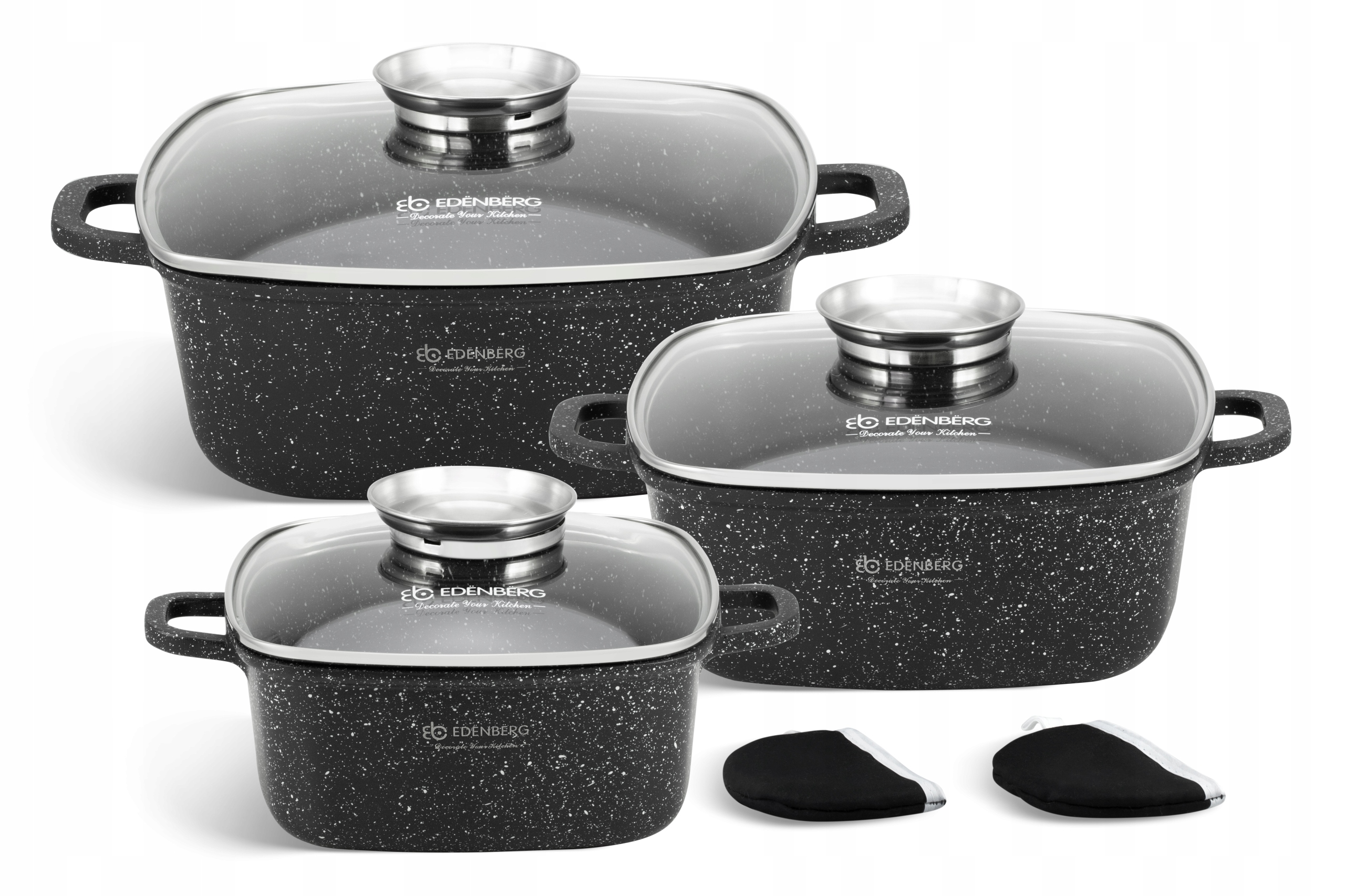 KOMPLET GARNEK Z NIEPRZYWIERLAN POWŁOKA MARMUROWY Marka Edenberg