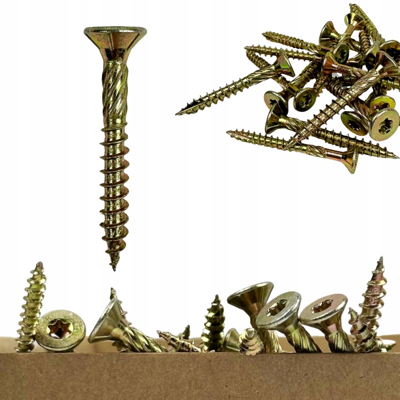 

Wkręty Ciesielskie do Drewna 5x40mm Torx Złote 1KG