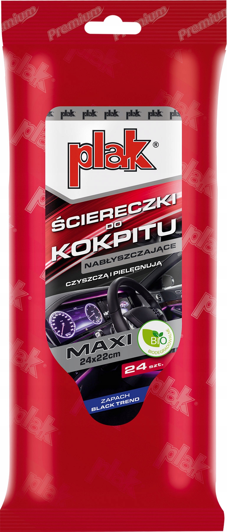 Plak Maxi Ściereczki do kokpitu Połysk Black Trend
