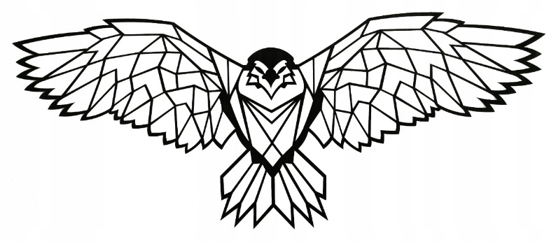 Geometrická 3D nástěnná dekorace Orel 65 cm