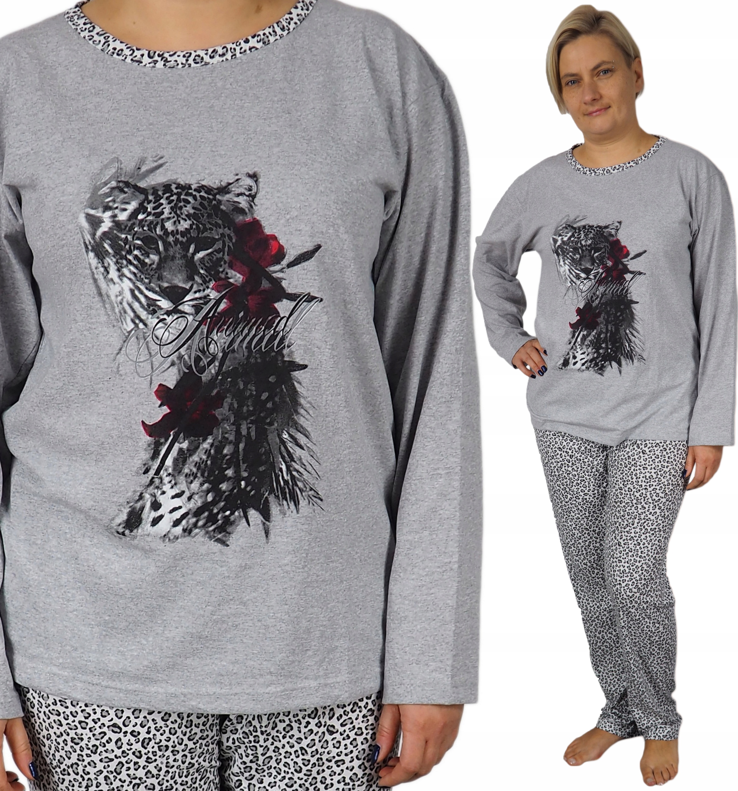 

Piżama damska XL 42 długi rękaw Duża plus size XL