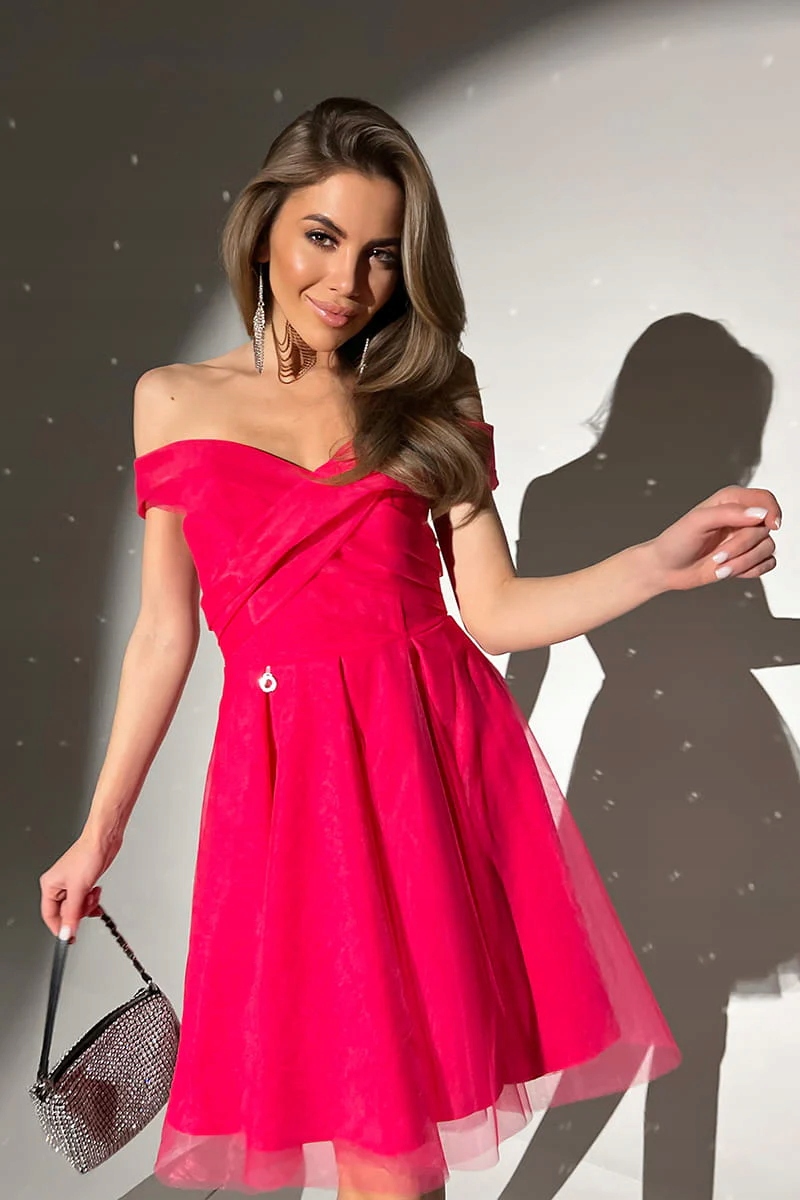 Šaty s odhalenými rameny Malinová Larysa Xs