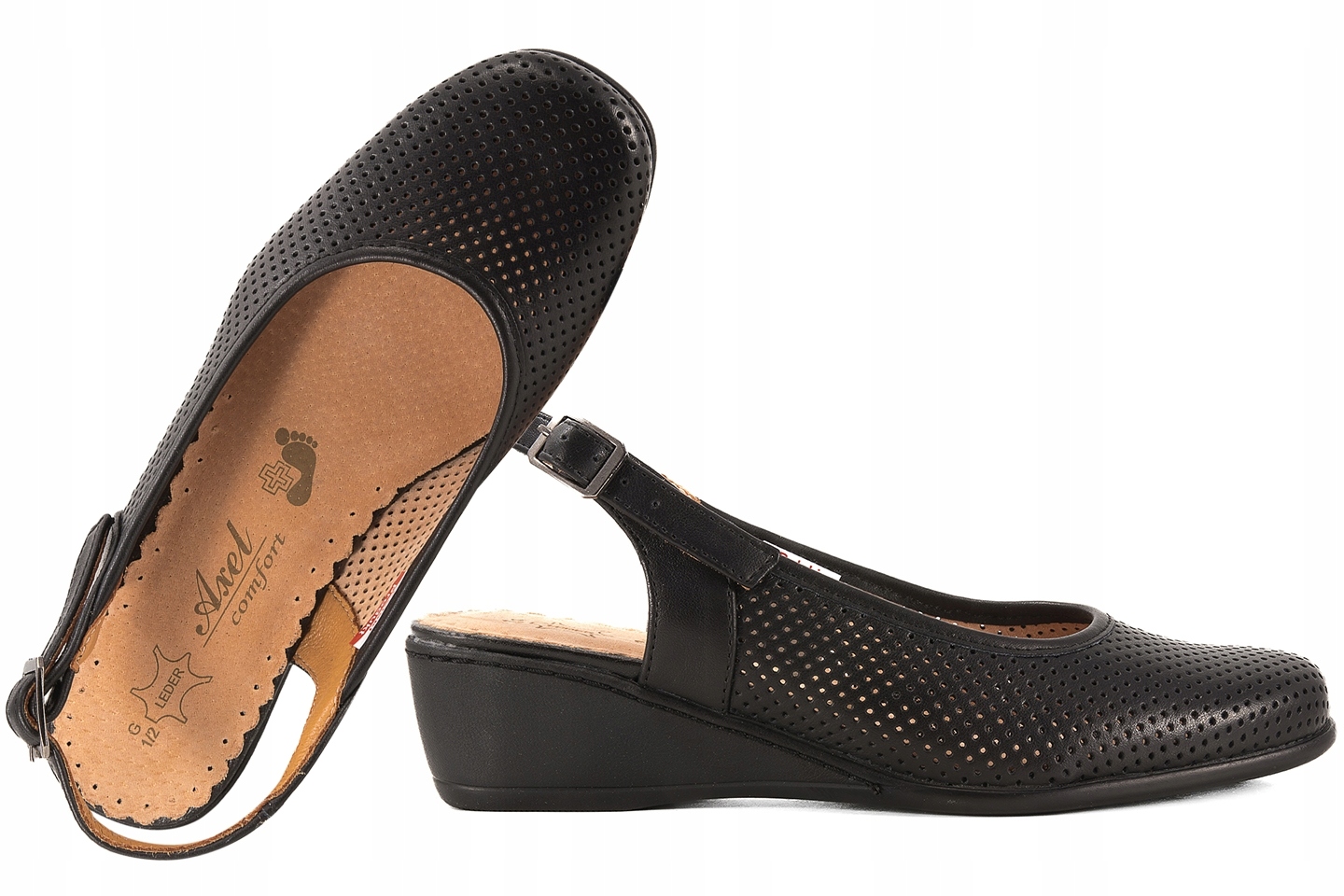 Axel 1512 Ažurové Sandály Polobotky Bez Paty Koturn Comfort Tuhost G1/2 37