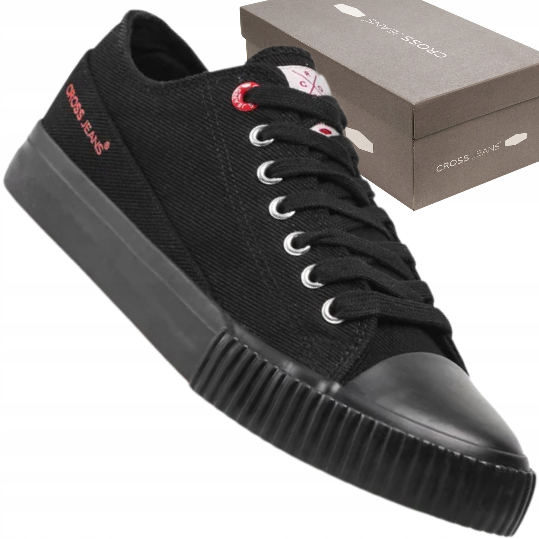Trampki męskie Cross Jeans JJ1R4032C czarne stylowe casual