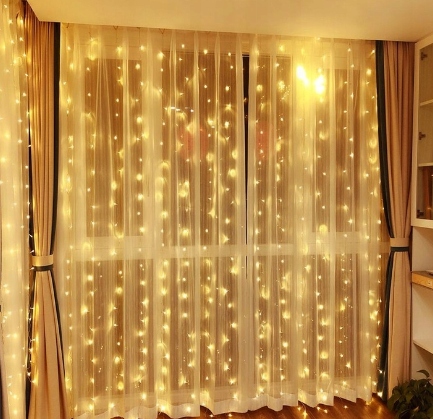 

Kurtyna świetlna lampki Led Usb 300 3x3m pilot