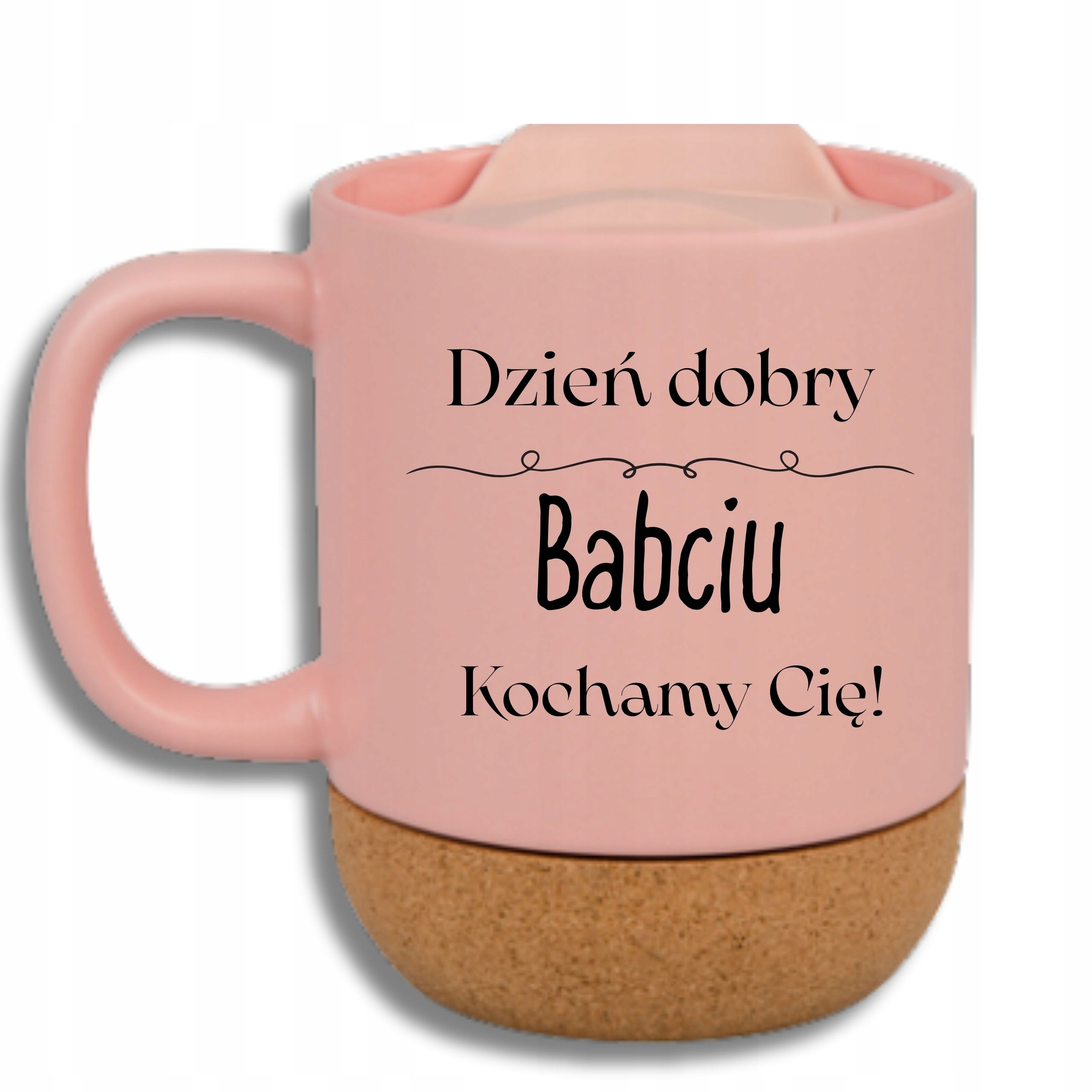 Růžový Hrnek Korek Vtipný Dárek Den Babičky Milujeme Tě