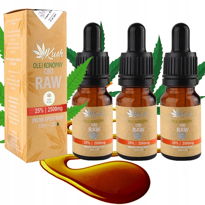 

Olejek Konopny Kush Cbd Raw 25% 7500 mg 3x 10ml