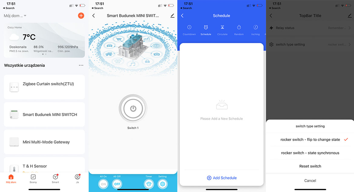 PRZEKAŹNIK PRZEŁĄCZNIK WŁĄCZNIK ŚWIATŁA WIFI TUYA DOPUSZKOWY STEROWNIK 16A Rodzaj sterownik