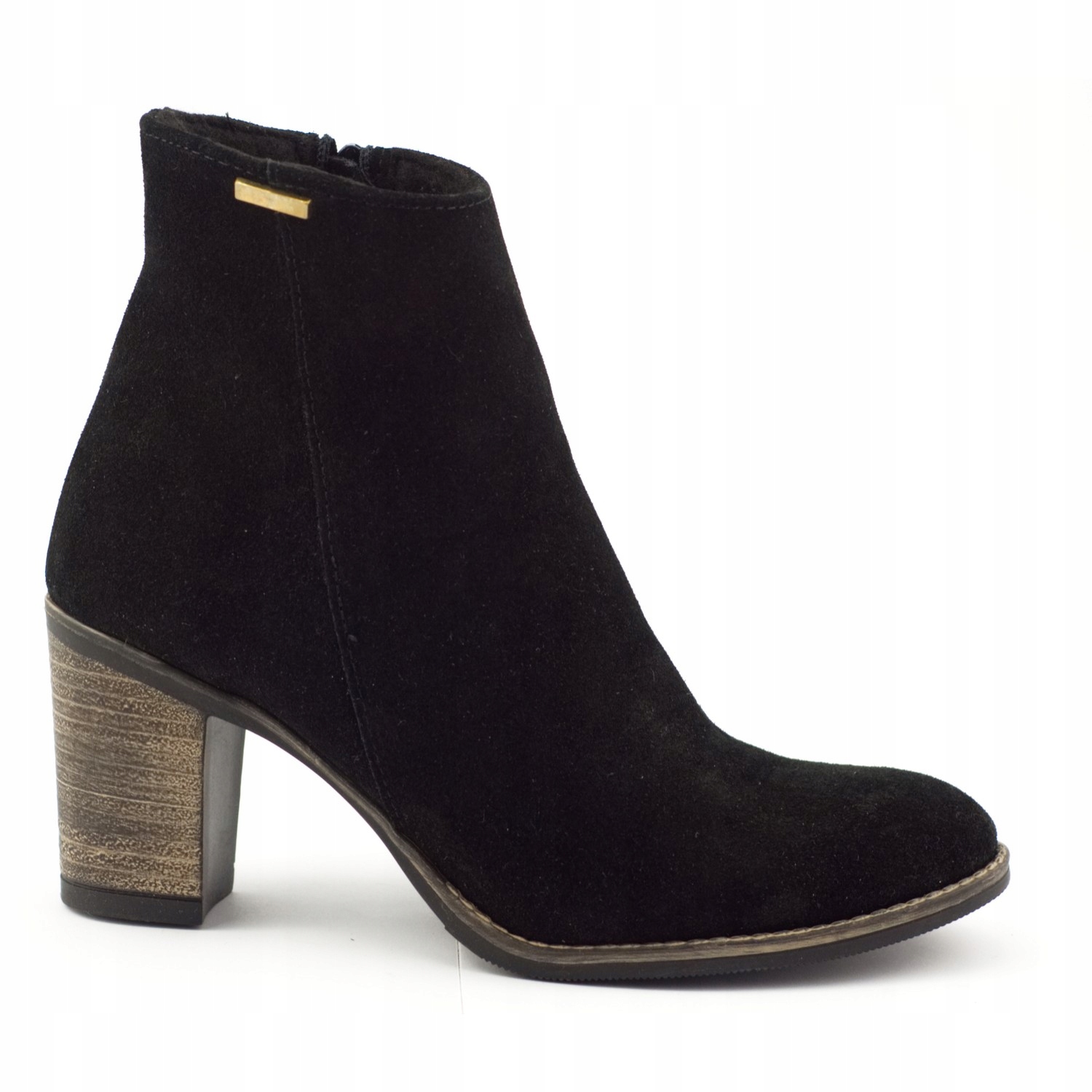 

Botki Na Obcasie Skórzane Polskie Sara Czarne 35