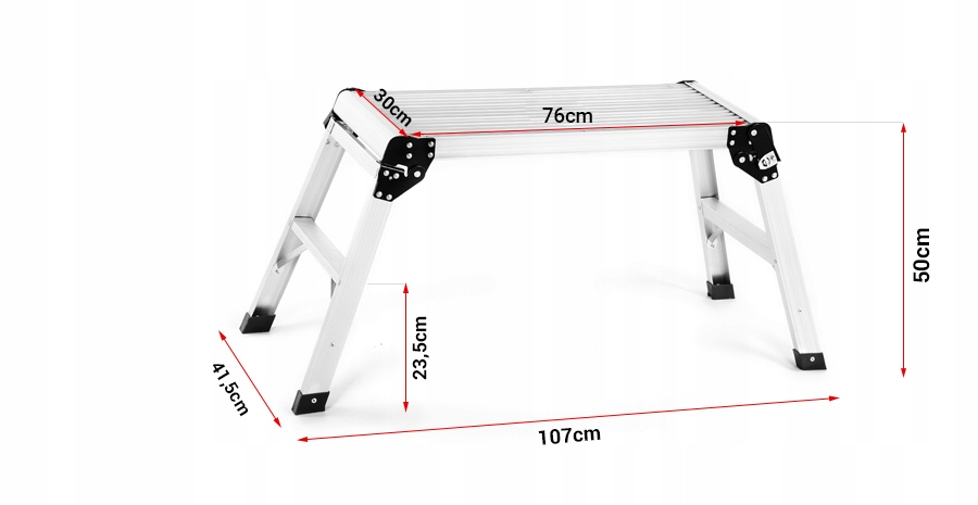 Podest roboczy drabina aluminiowa domowa schodki HIGHER mocne Waga 3.5 kg