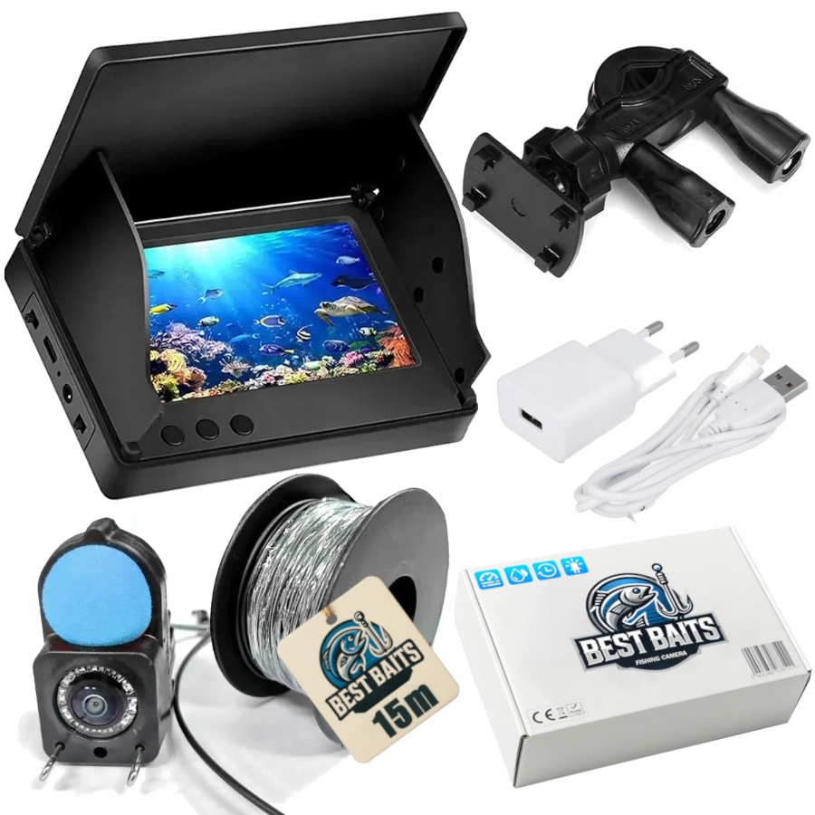 Kamera Wędkarska Podwodna 4.3" LCD Led Echosonda Hd Do Łowienia Ryb aparat