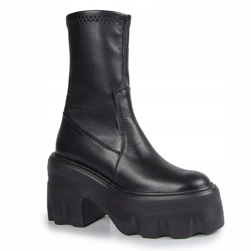 Carinii B9903 Černé Kožené Kotníkové Boty 39