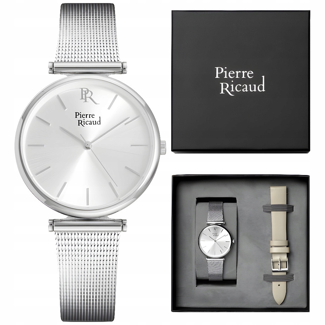 Dámské hodinky Pierre Ricaud P22044.5113QV-SET stříbrné