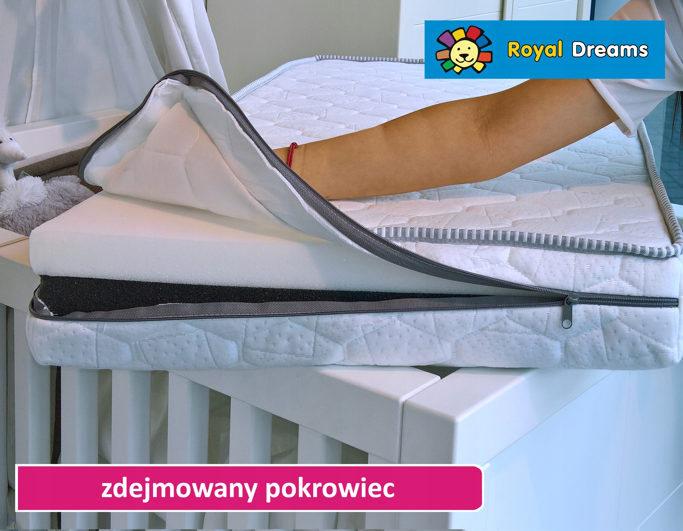 Fiki Miki Materac dziecięcy ODEO+ 120x60 HR Lateks Wymiary (cm) 60 x 120