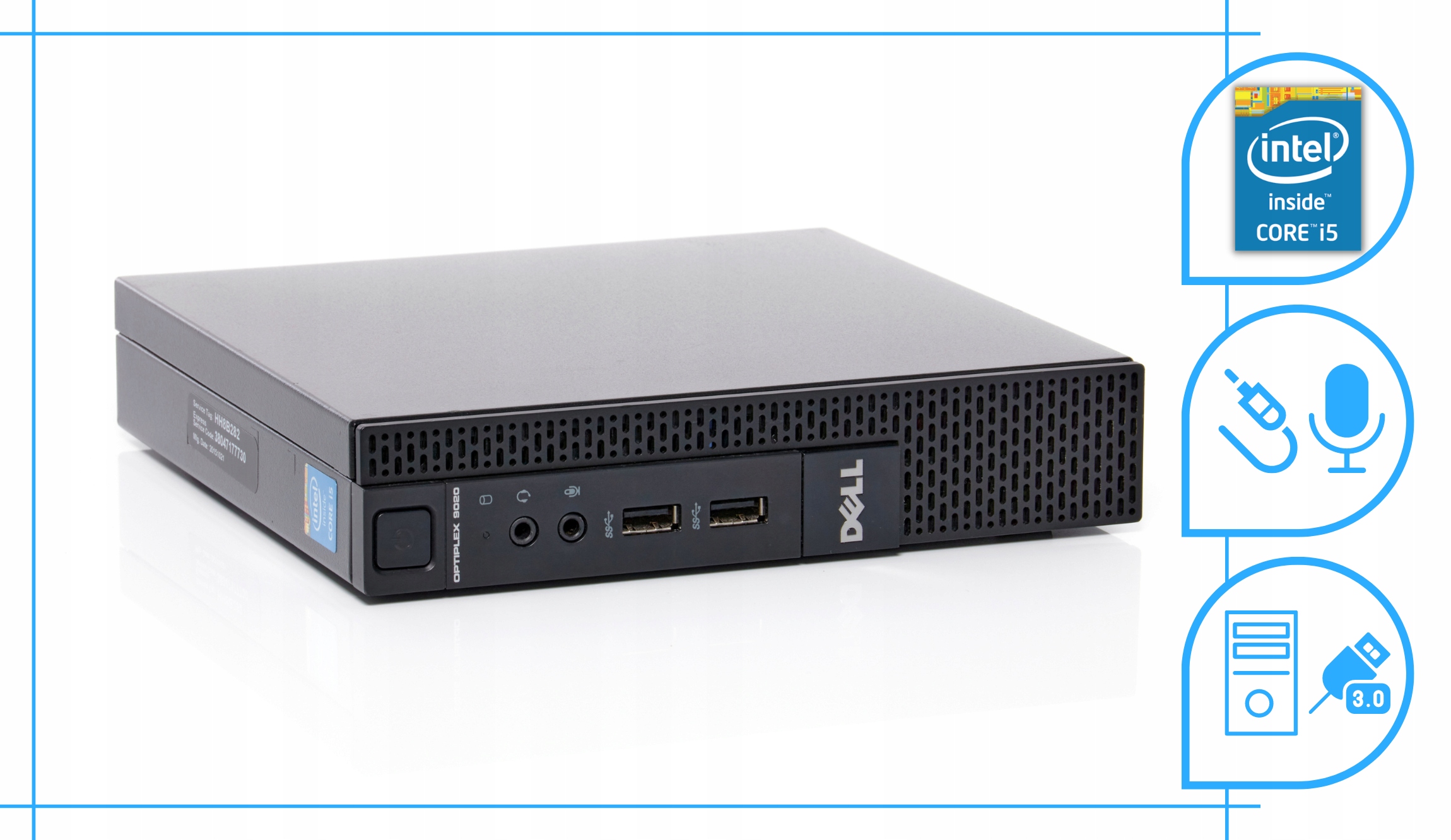 Komputer Dell Optiplex 9020 Tiny Core i5 1000/16 Win10 Mały Mini Micro Kod producenta Dell_9020_ Domu Biura Nauki Mały Szybki