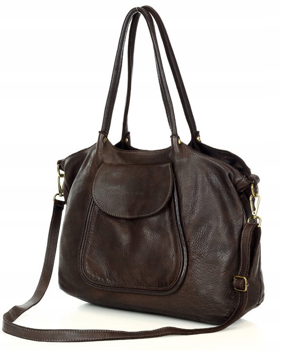 Duża torebka damska SHOPPER skórzana Marco Mazzini Styl miejski