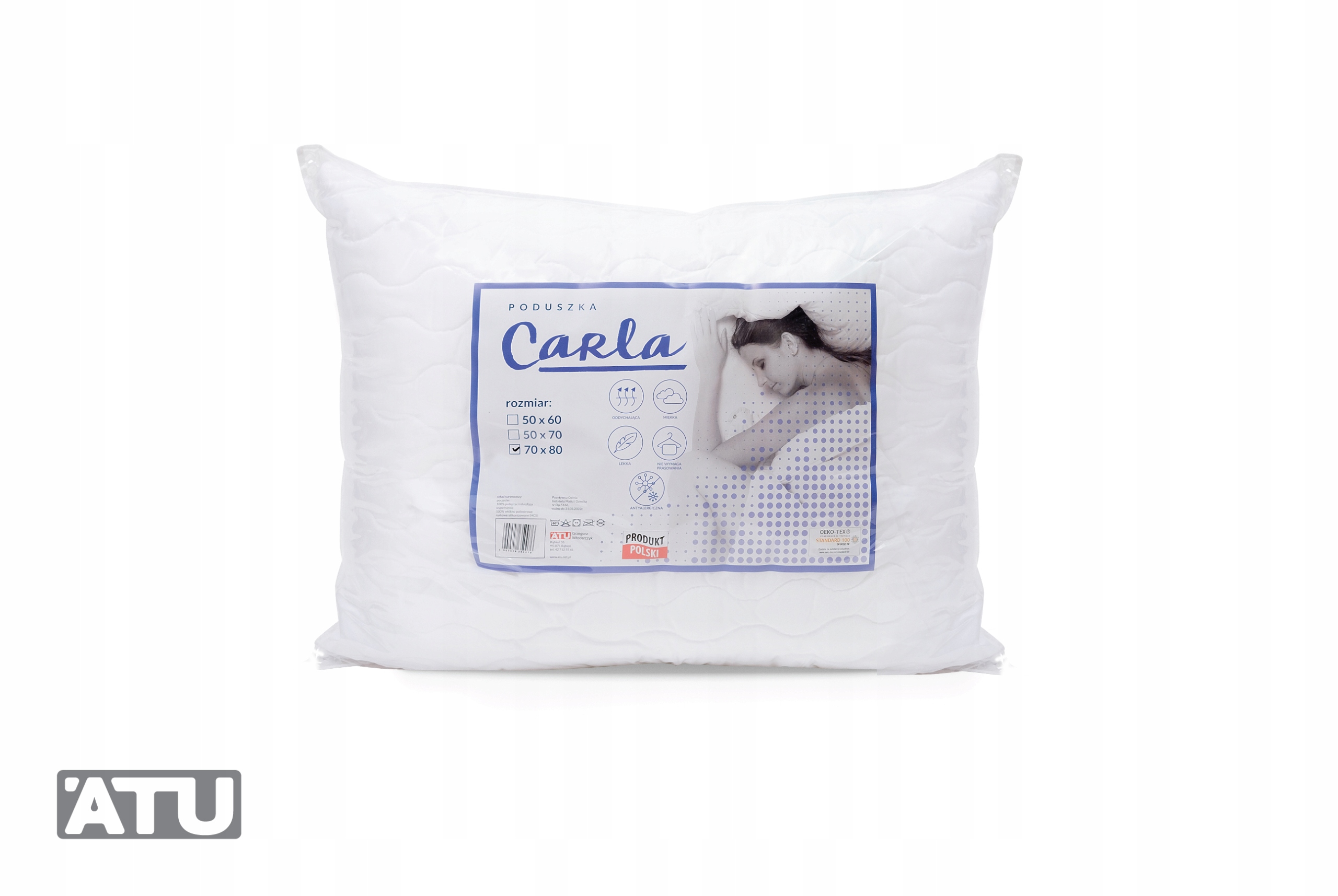 

Atu Poduszka antyalergiczna 70x80 do spania